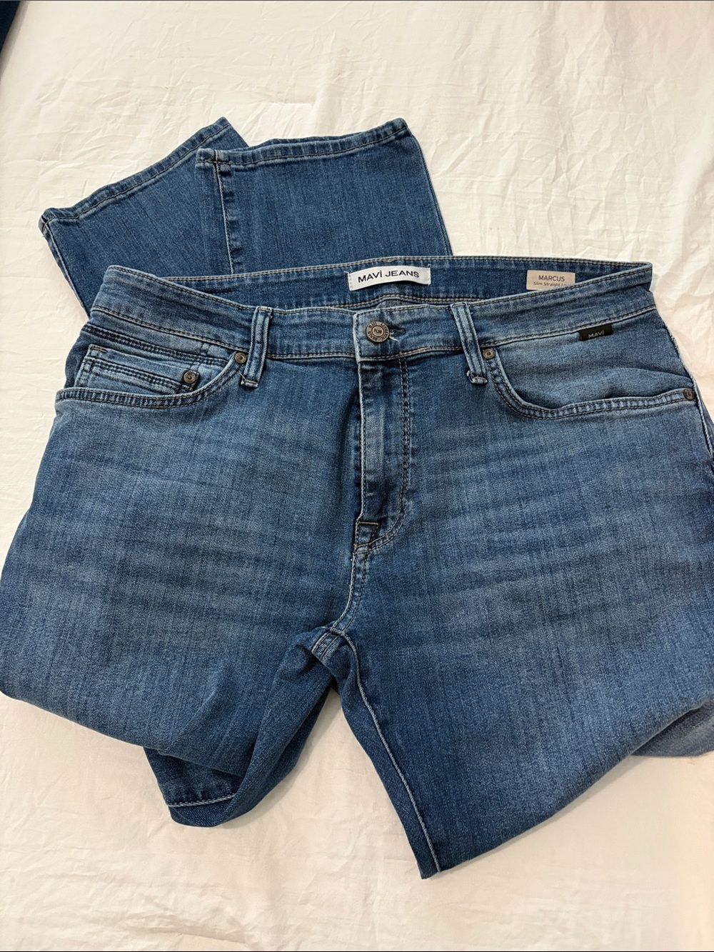 Mavi Straight-Leg Jeans in Blue Denim